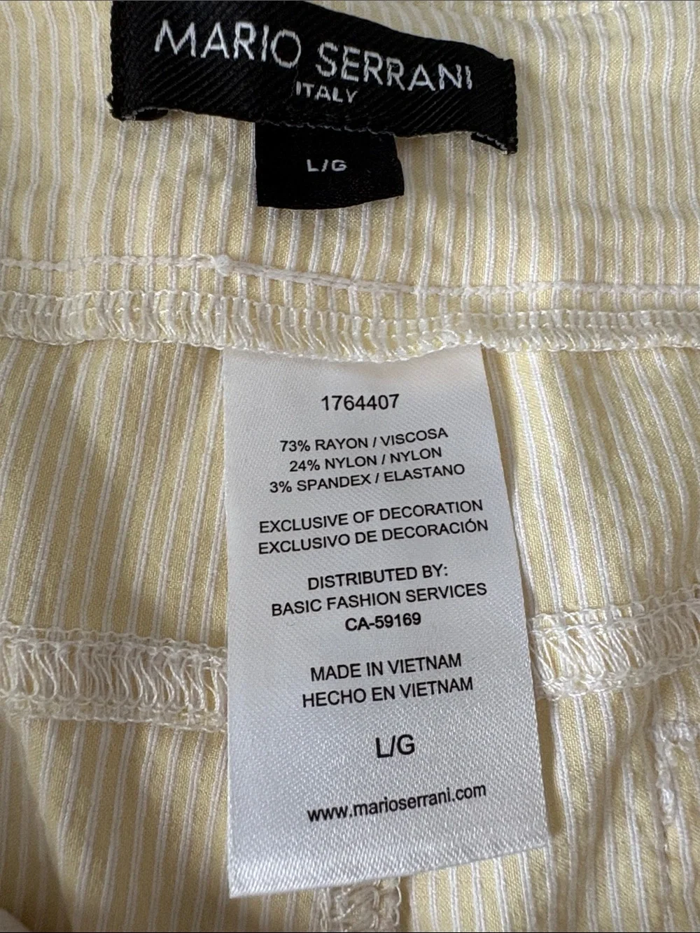 Mario Serrani Searsucker Preppy Pull on Cropped Straight-Leg Pants SZ L - Picture 3 of 7